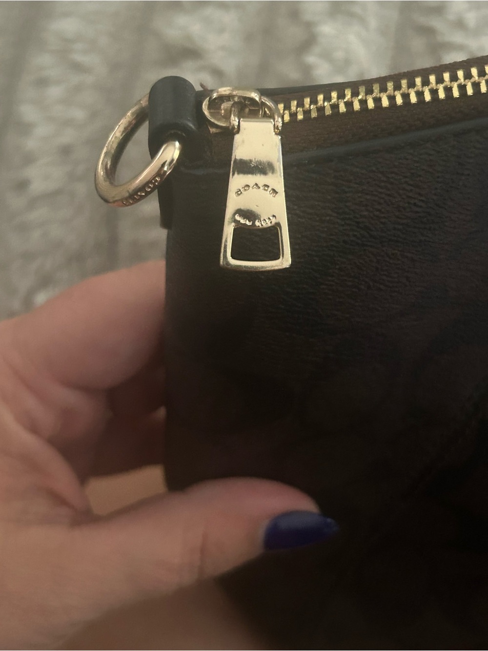 Coach Signature Zip Top Satchel Black Canvas Leather Crossbody Tote F28989 - Picture 3 of 5